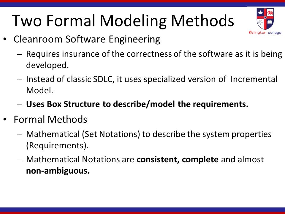 The formal methodologies in software engineering